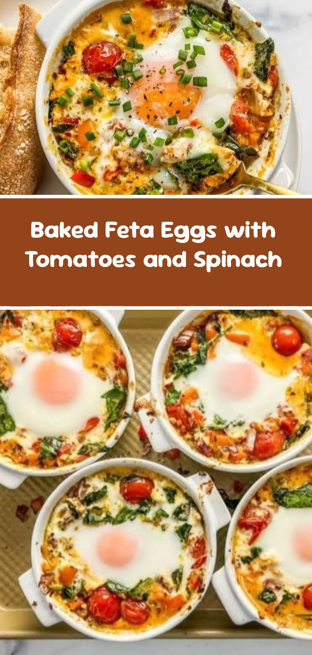 Baked Feta Eggs with Tomatoes and Spinach