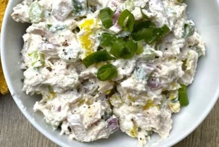 Cottage Cheese Chicken Salad with Banana Peppers