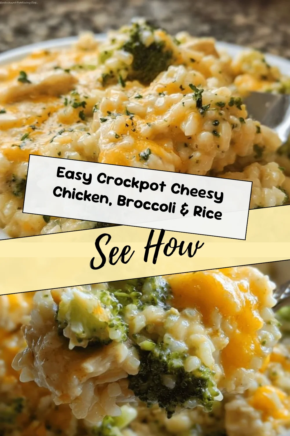 Easy Crockpot Cheesy Chicken, Broccoli & Rice