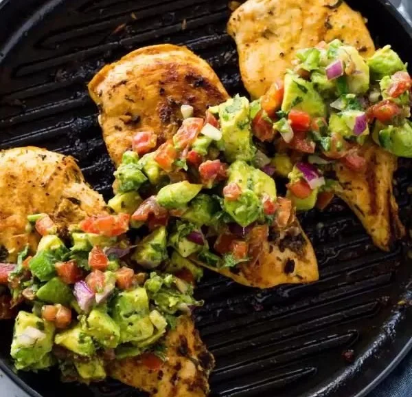 Healthy Cilantro Lime Grilled Chicken with Avocado Salsa