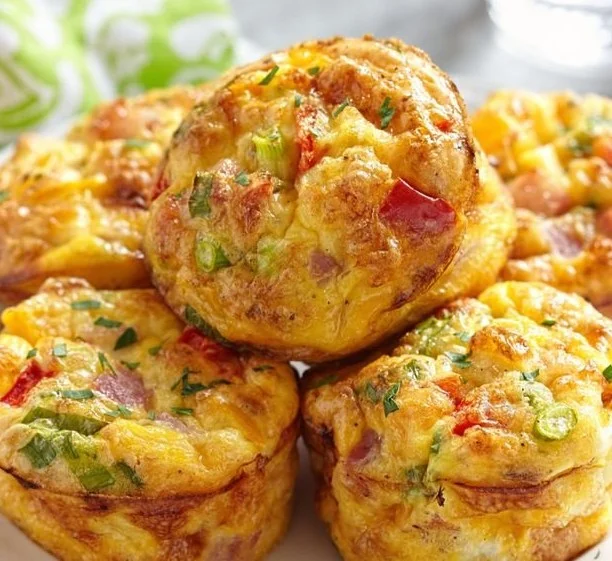 Delicious healthy egg muffins prepared with fresh vegetables and eggs