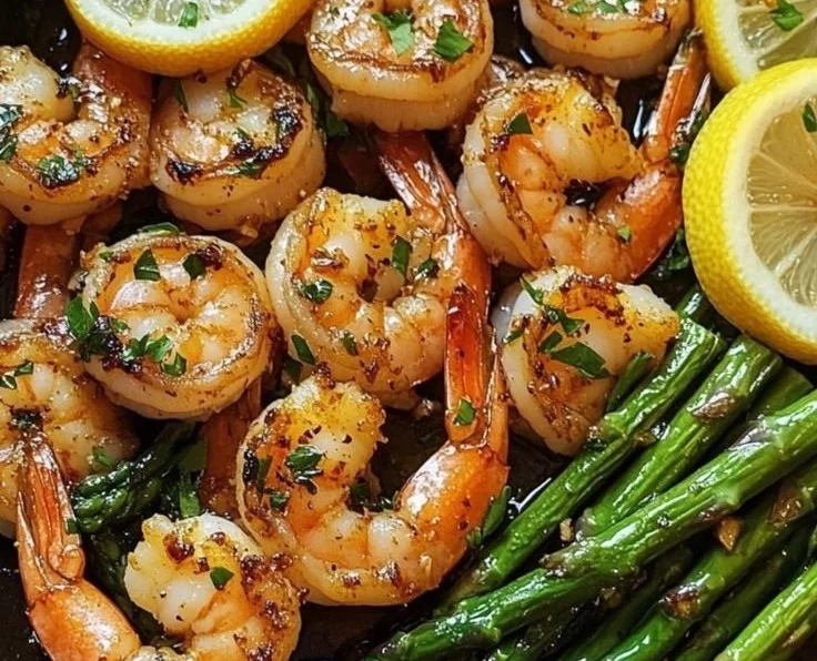 Lemon Garlic Shrimp and Asparagus