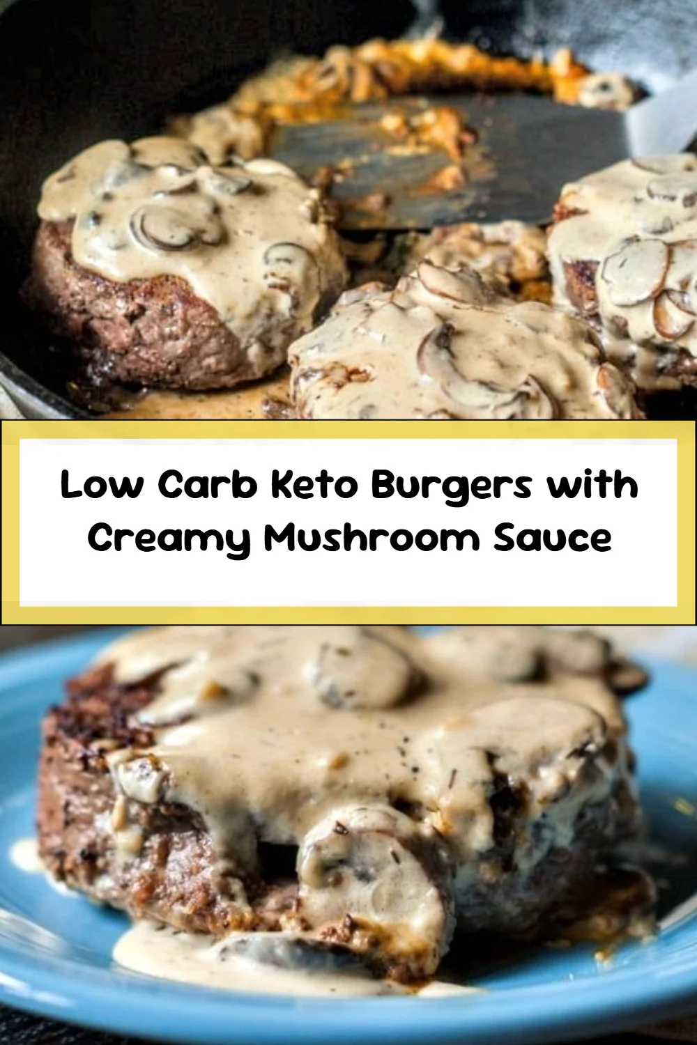 Low Carb Keto Burgers with Creamy Mushroom Sauce