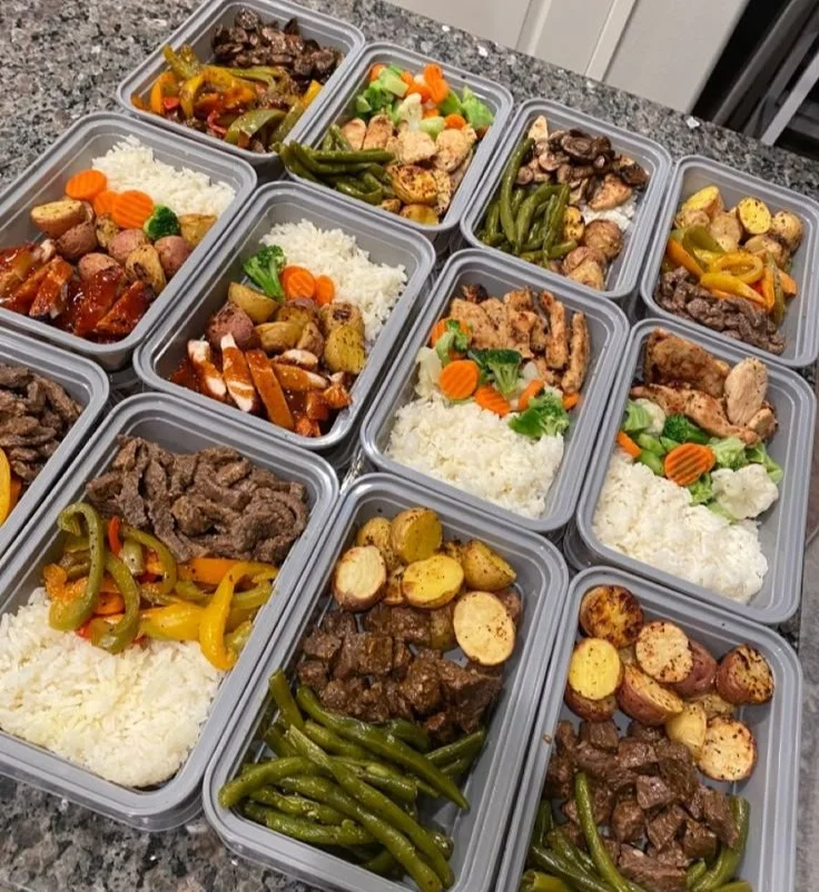 Healthy meal prep containers filled with nutritious meals for the week.
