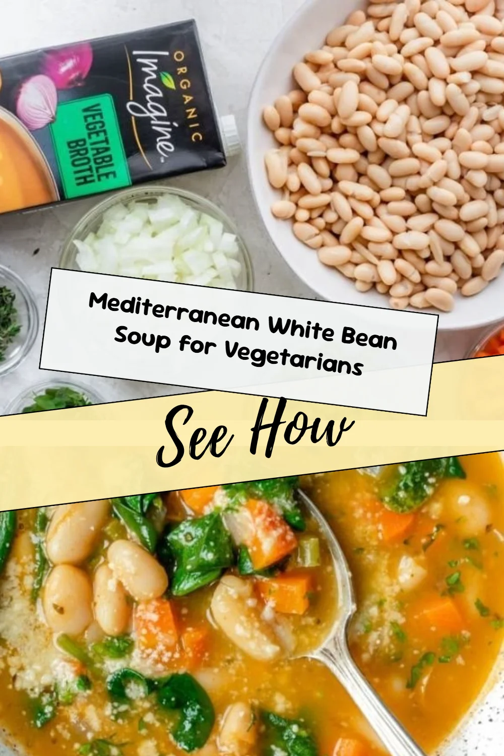 Mediterranean White Bean Soup for Vegetarians