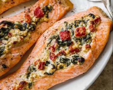 Stuffed Salmon With Spinach & Feta (30 minutes!)