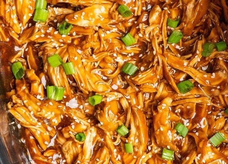 Shredded Slow Cooker Honey Teriyaki Chicken