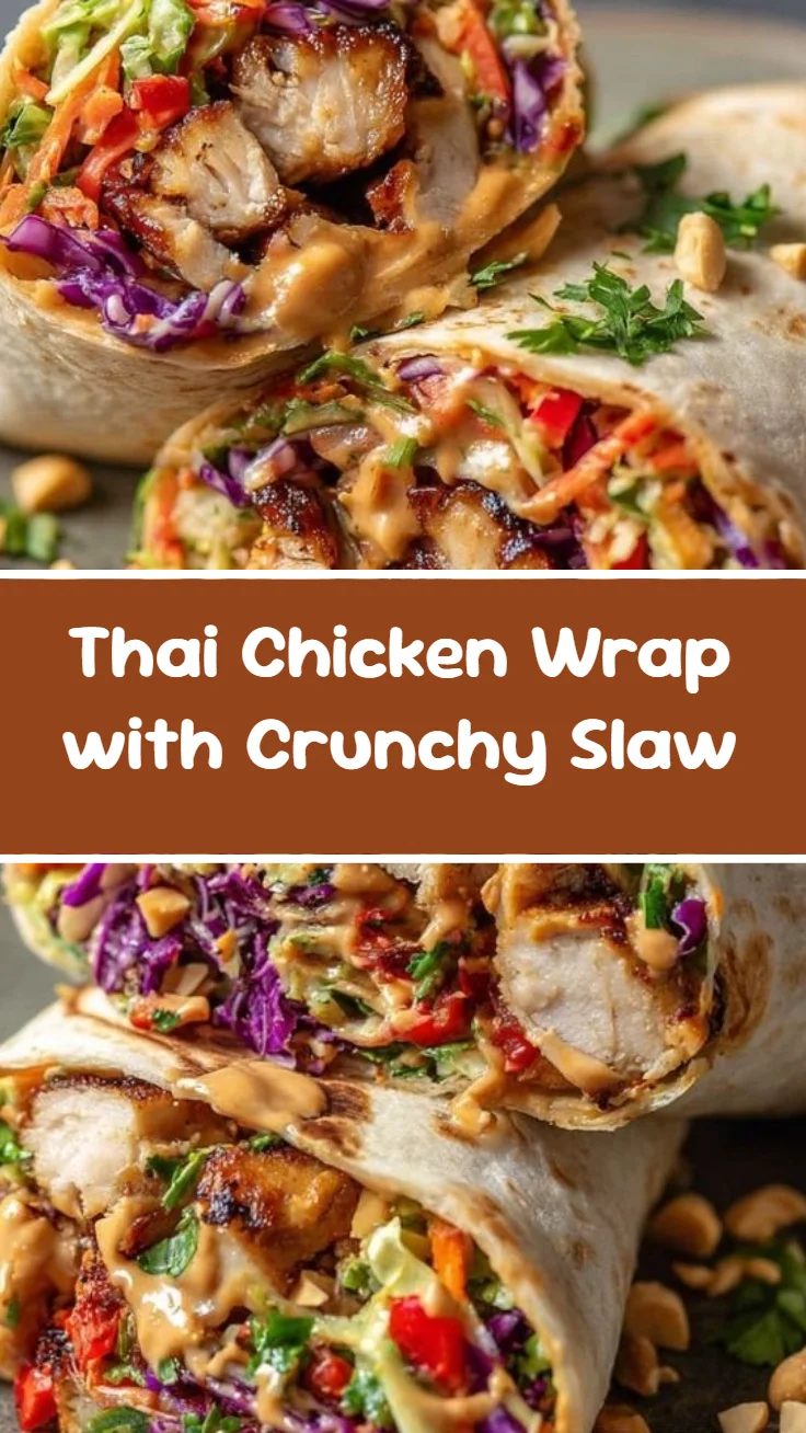 Thai Chicken Wrap with Crunchy Slaw