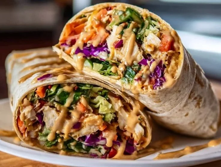 Thai Peanut Chicken Wraps